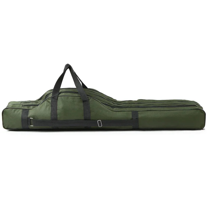 Lixada 3 Layers Fishing Pole Bag Portable Folding Rod Carry Case Fishing Reel Tackle Storage Bag Case