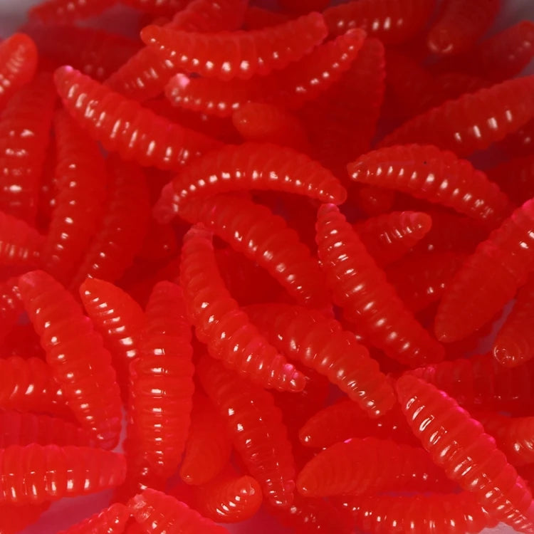 50pcs Lua Soft Bait Fake Breadworms Earthworms Red Worms Soft Worms Fake Worms Fishing Bait