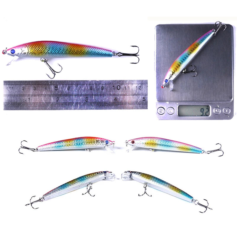 10/5Pcs Minnow Fishing Lures Floating Hard Bait 95mm 7g Artificial Bait Wobbler Crankbait Carp Perch Pesca Fishing Tackle