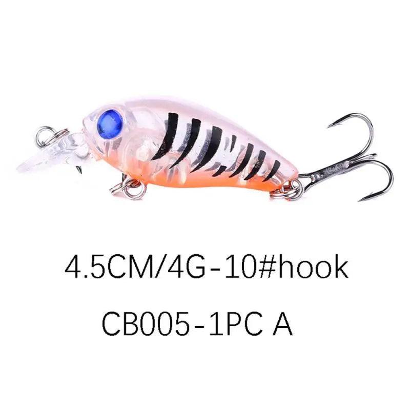 1~8PCS Mixed Colors Minnow Fishing Lures Set 4.5cm 3.5g Mini Crank Wobblers With Treble Hooks Tackle Topwater Swim Crankbaits