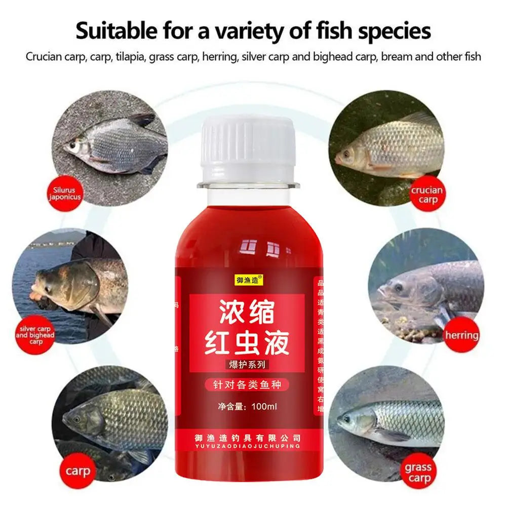 100ml Liquid Blood Worm Scent Fish Attractant Concentrated Fishing Additive Catfish Accessories Liquid Bait Red Perch Fish P4F7