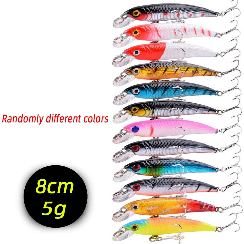 3/5/8Pcs Random Minnow Fishing Lure set High Quality Swimming Bait Wobble Bait Crankbait Artificial Bait