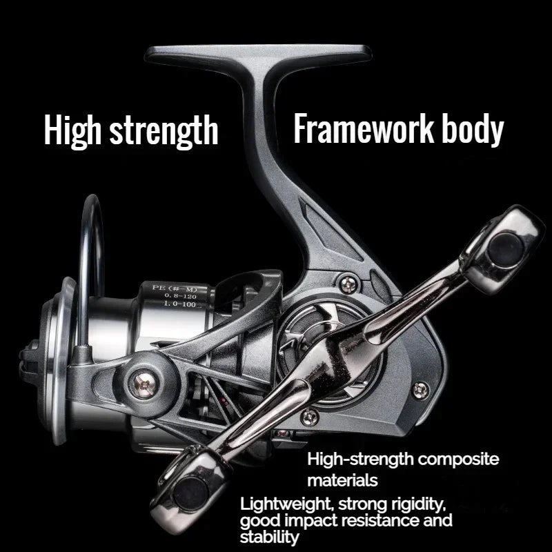 VWVIVIDWORLD 2500-6000 Series，5.2:1Gear Ratio, 8KG Max Drag, CNC Metal Doublel Rocker,Spinning Fishing Reel,For Freshwater Saltw