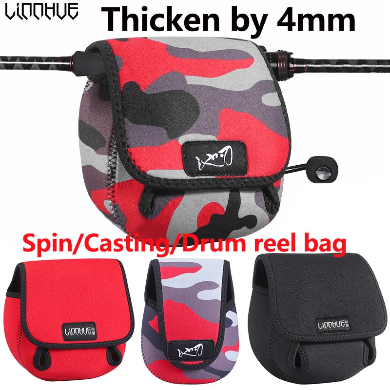 LINNHUE Portable Fishing Reel Bag Pouch Bag Waterproof Protective Case Cover For Spinning Reel Baitcasting Reel Drum Storage Bag