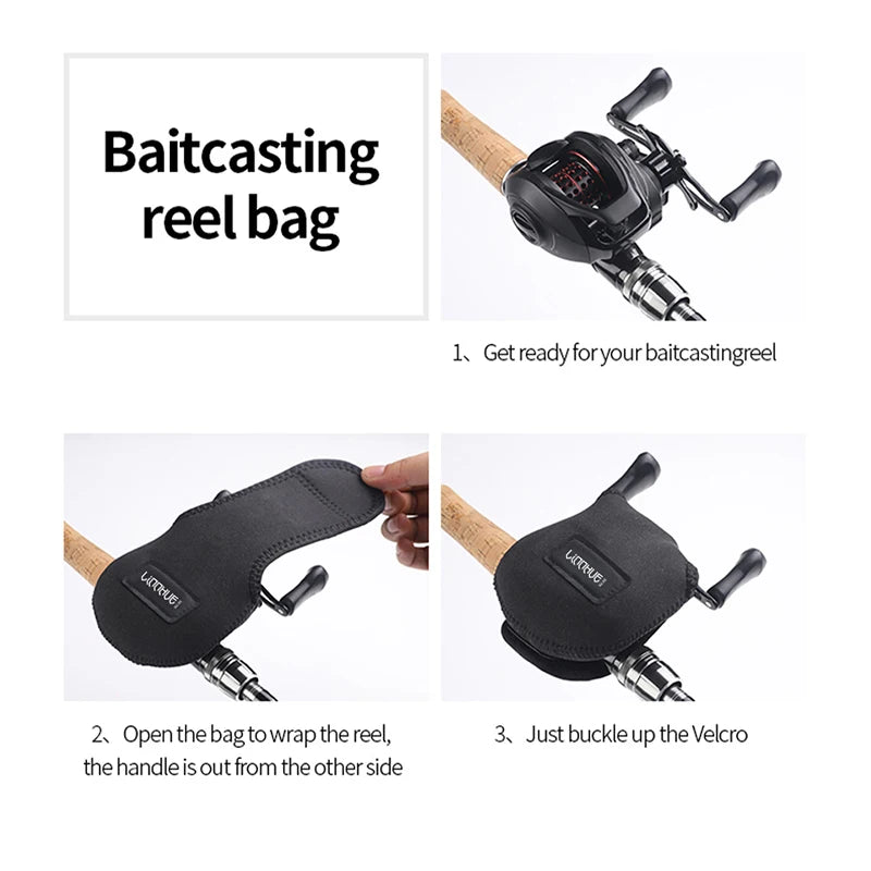 LINNHUE Portable Fishing Reel Bag Pouch Bag Waterproof Protective Case Cover For Spinning Reel Baitcasting Reel Drum Storage Bag