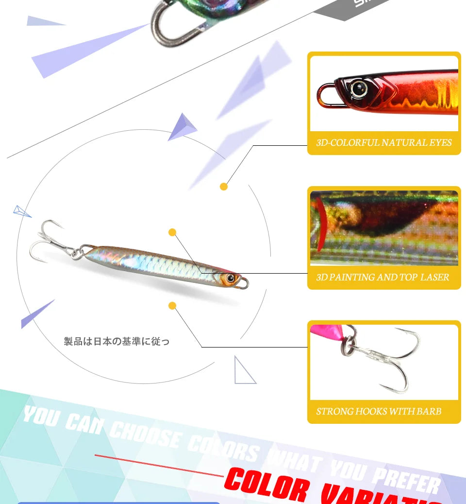 Magic Works New 2024 Fishing Metal Jig 15G 20G 30G Sea Fishing Lures Little Magic Jig Fishing Tackle Professional Fake Fish Jig