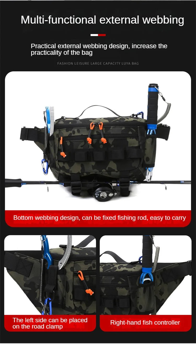 Fishing Chest Waist Bag Tactical Outdoor Travel Sports EDC Fishing Lure Bags Hunting Camping Hiking Cycling Pack Molle Pouch