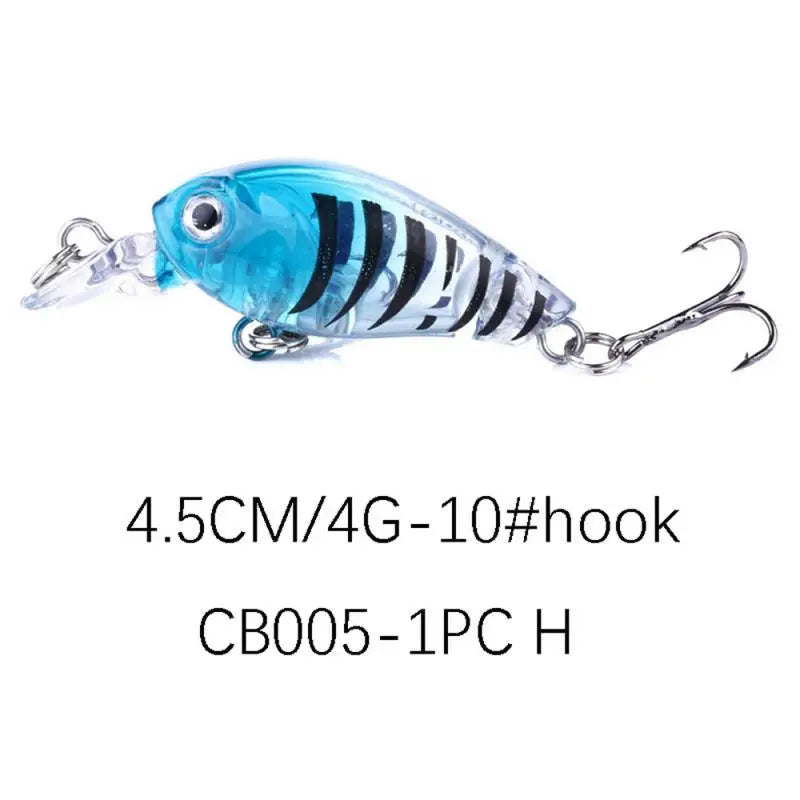 1~8PCS Mixed Colors Minnow Fishing Lures Set 4.5cm 3.5g Mini Crank Wobblers With Treble Hooks Tackle Topwater Swim Crankbaits