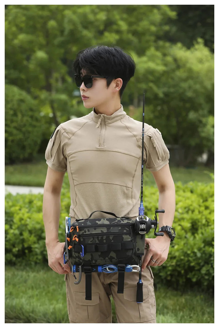 Fishing Chest Waist Bag Tactical Outdoor Travel Sports EDC Fishing Lure Bags Hunting Camping Hiking Cycling Pack Molle Pouch