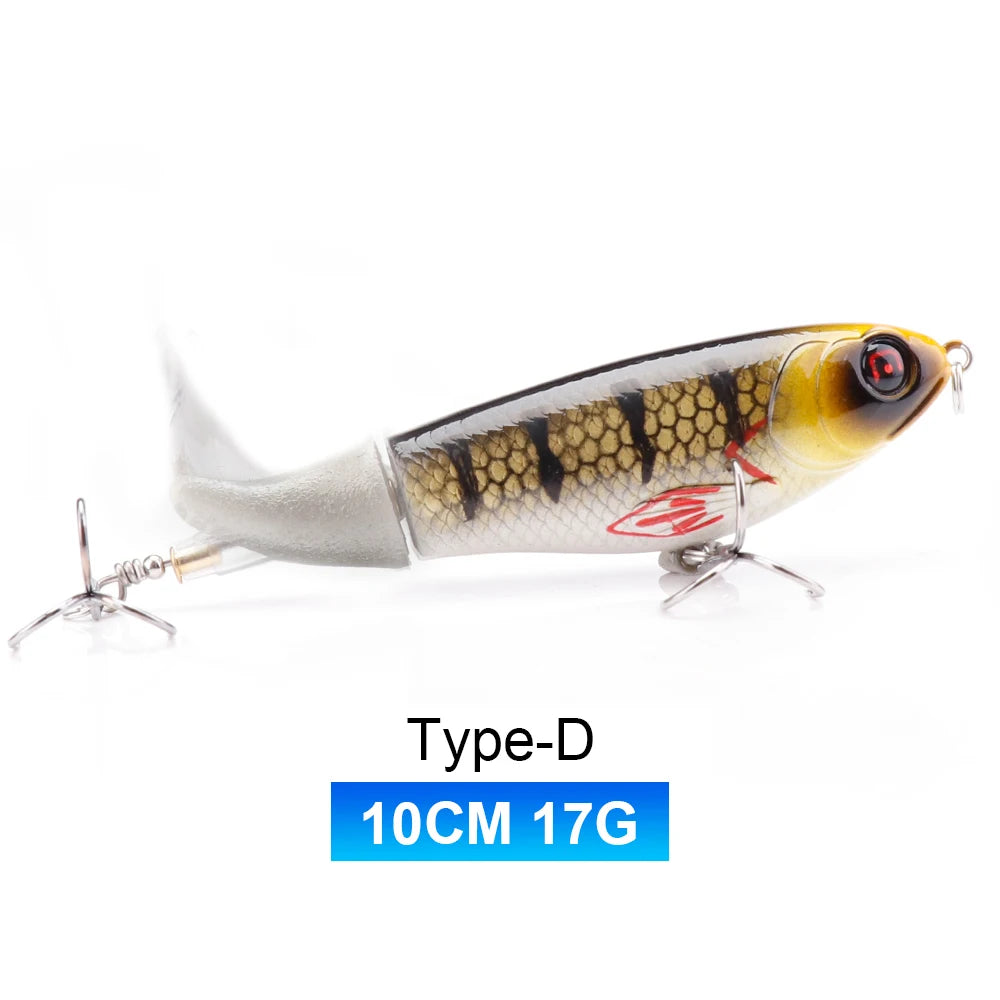 TREHOOK 9g/8g/14g/17g/24g Topwater Whopper Popper Fishing Lures Rotating Double Propeller Tail Artificial Bait Floating Wobblers