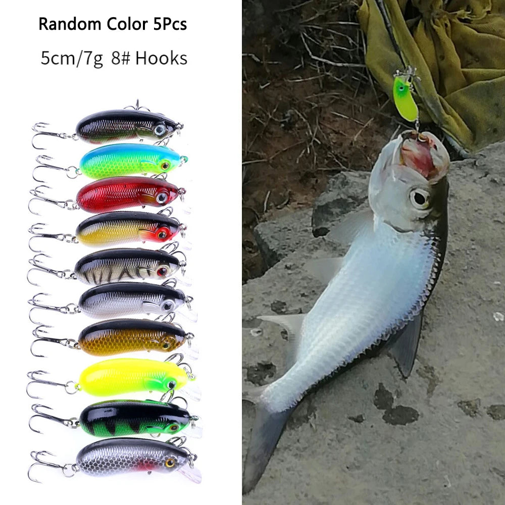 Crankbaits Set  Mixed Colors Bait Fishing Lure Lot Minnow Wobbler Bass Swimbait Sea Swim Hard Lures Sinking Tackle pesca