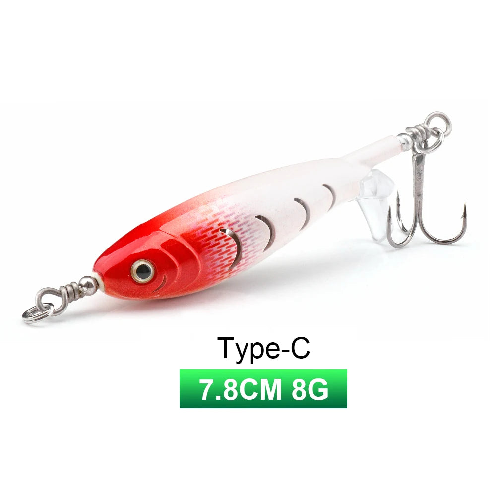 TREHOOK 9g/8g/14g/17g/24g Topwater Whopper Popper Fishing Lures Rotating Double Propeller Tail Artificial Bait Floating Wobblers