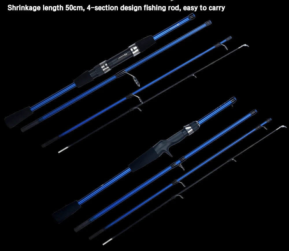 BIUTIFU Baitcasting Spinning Travel Carbon 4/5 Section Fishing Rods Casting Weight 5-20g Power Ultralight Lure Trout Mini Pole