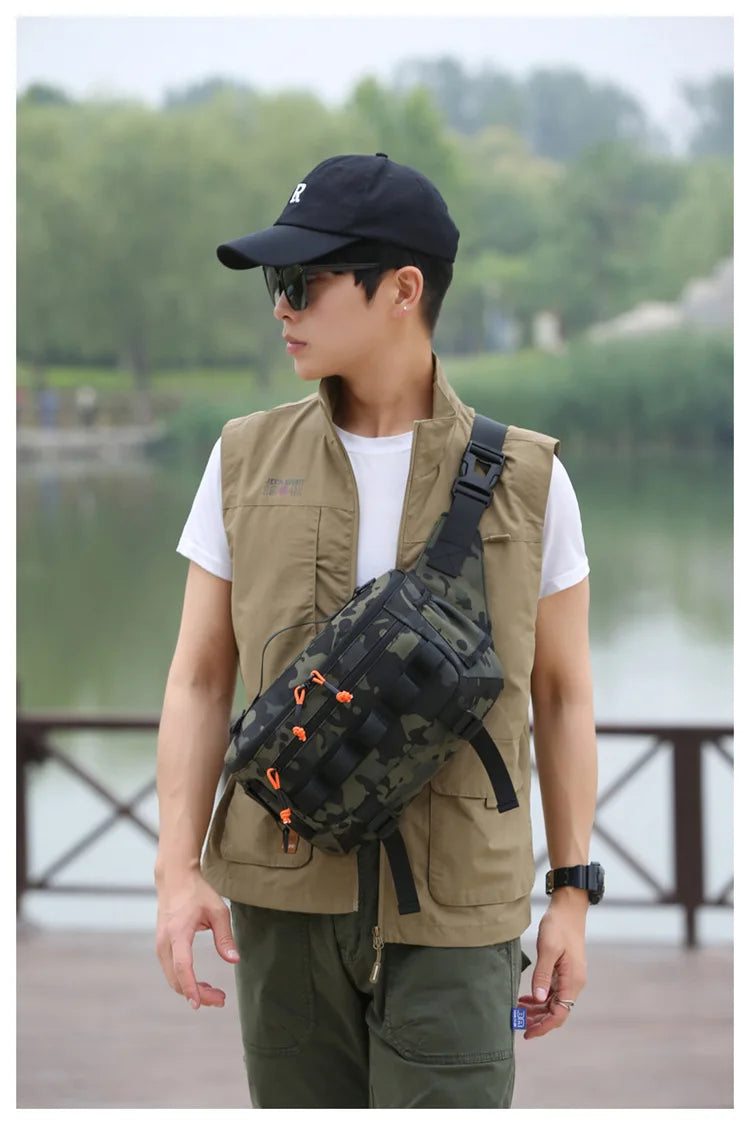 Fishing Chest Waist Bag Tactical Outdoor Travel Sports EDC Fishing Lure Bags Hunting Camping Hiking Cycling Pack Molle Pouch