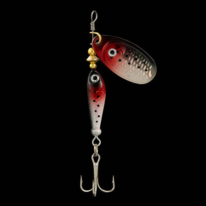 Rotating Metal Spinner Fishing Lures 9.1g 7cm Sequins Iscas Artificial Hard Baits Crap Bass Pike Treble Hook Tackle Accessories