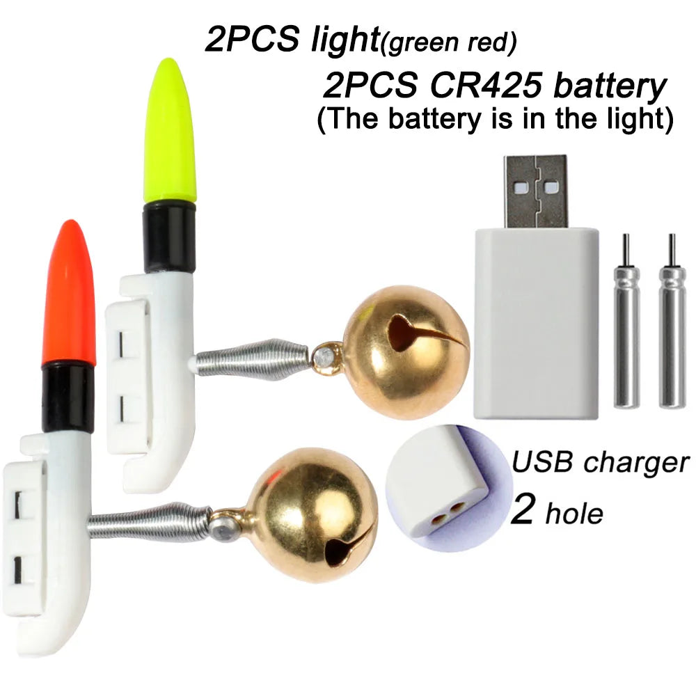 Fishing Light Stick Clip Rod Bell Luminous LED CR425 3.6V Battery USB Charge Tackle Night Bright Fish Bite Alarm Flash Lamp. Night fishing