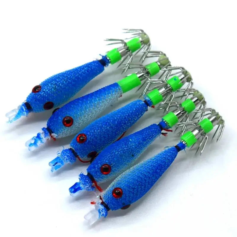 Glow Blowing Tube Fishing Hook Soft Squid Hook Glow Squid Hook Sea Fishing Biomimetic Bait. Night fishing