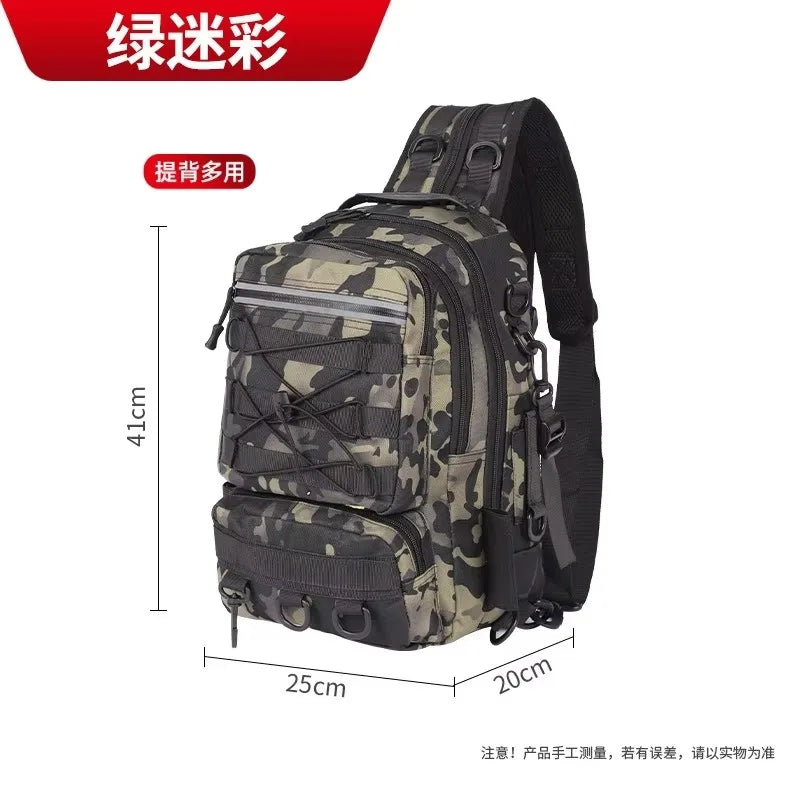 Luya Bag Double Shoulder Single Shoulder Back Waterproof Multi-functional Fishing Outdoor Equipment Fishing Gear Bag