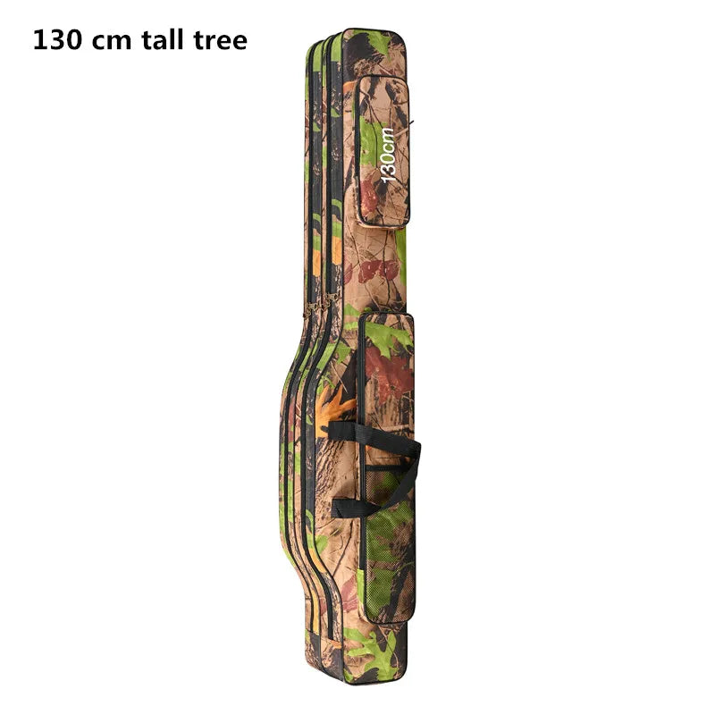 1.3m/1.5m 2-layer foldable large belly sea fishing bag, double shoulder fishing rod bag, outdoor storage tool kit for fishing