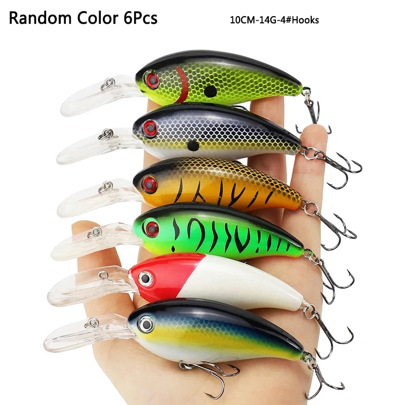 Crankbaits Set  Mixed Colors Bait Fishing Lure Lot Minnow Wobbler Bass Swimbait Sea Swim Hard Lures Sinking Tackle pesca