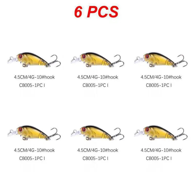 1~8PCS Mixed Colors Minnow Fishing Lures Set 4.5cm 3.5g Mini Crank Wobblers With Treble Hooks Tackle Topwater Swim Crankbaits