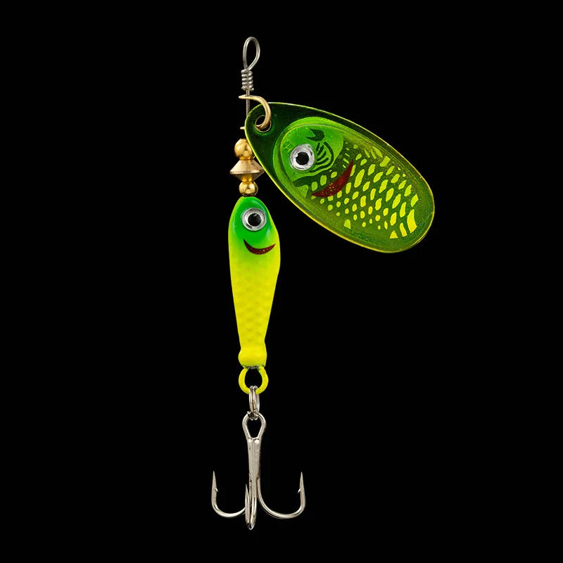 Rotating Metal Spinner Fishing Lures 9.1g 7cm Sequins Iscas Artificial Hard Baits Crap Bass Pike Treble Hook Tackle Accessories