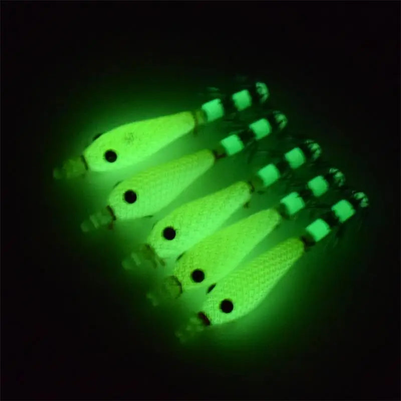 Glow Blowing Tube Fishing Hook Soft Squid Hook Glow Squid Hook Sea Fishing Biomimetic Bait. Night fishing