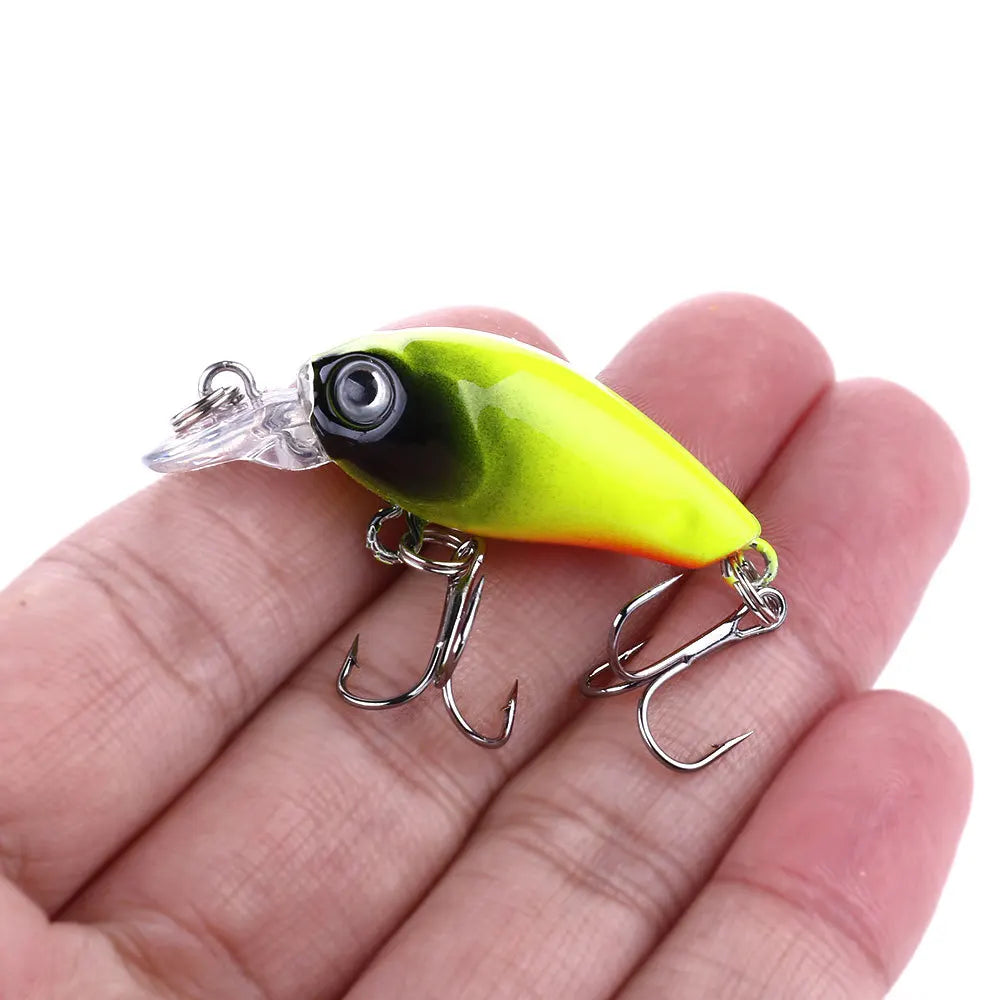 1~8PCS Mixed Colors Minnow Fishing Lures Set 4.5cm 3.5g Mini Crank Wobblers With Treble Hooks Tackle Topwater Swim Crankbaits