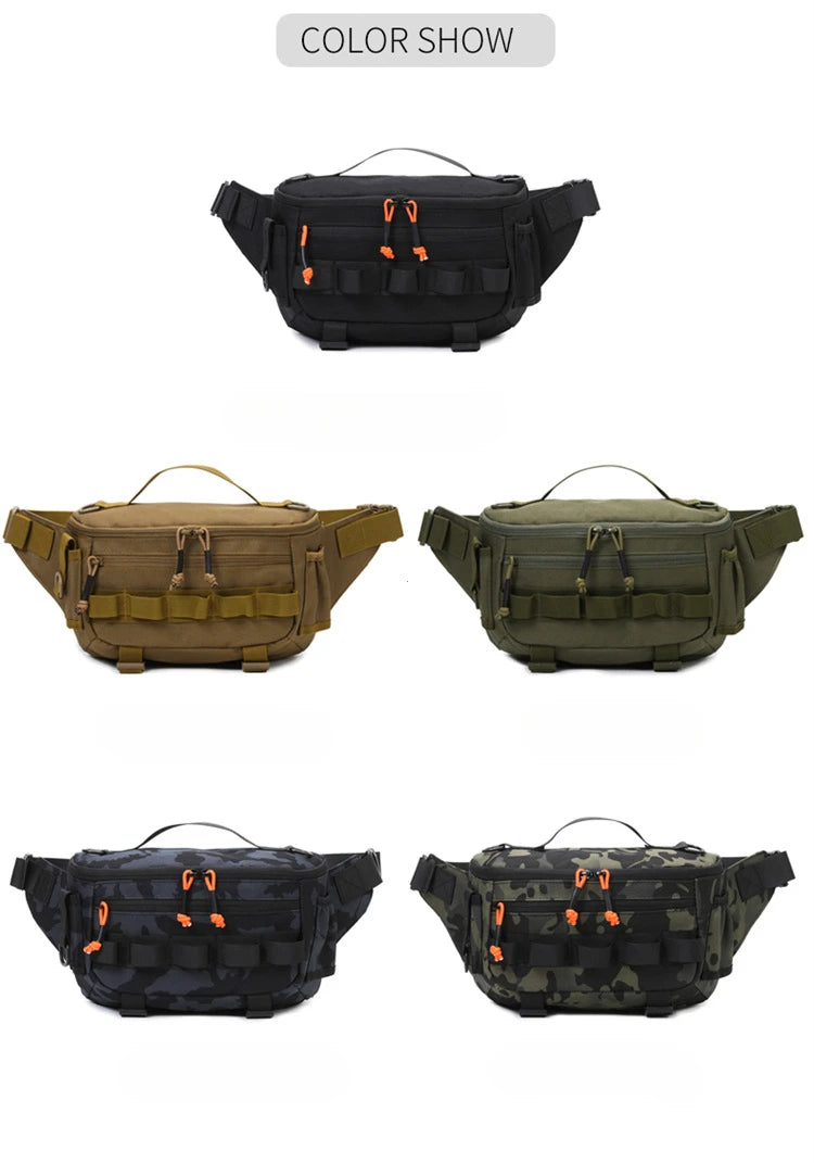 Fishing Chest Waist Bag Tactical Outdoor Travel Sports EDC Fishing Lure Bags Hunting Camping Hiking Cycling Pack Molle Pouch