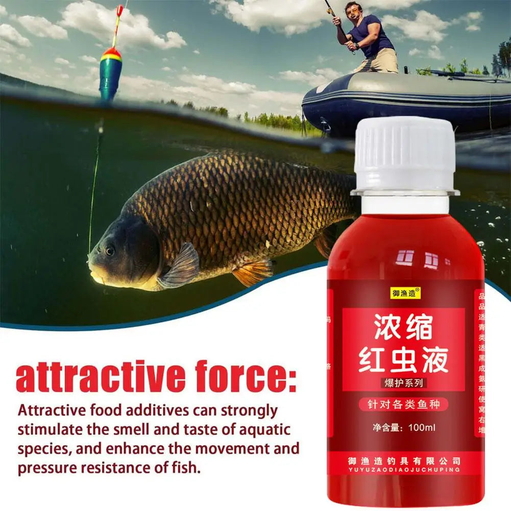 100ml Liquid Blood Worm Scent Fish Attractant Concentrated Fishing Additive Catfish Accessories Liquid Bait Red Perch Fish P4F7