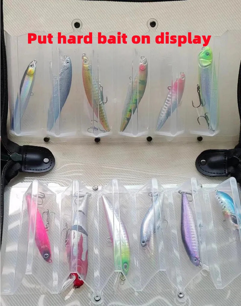 ILURE Plastic Transparent Visual Squid Jig Lure Hooks Storage Case Wooden Shrimp Octopus Egi Waterproof Fishing Tackle Bag