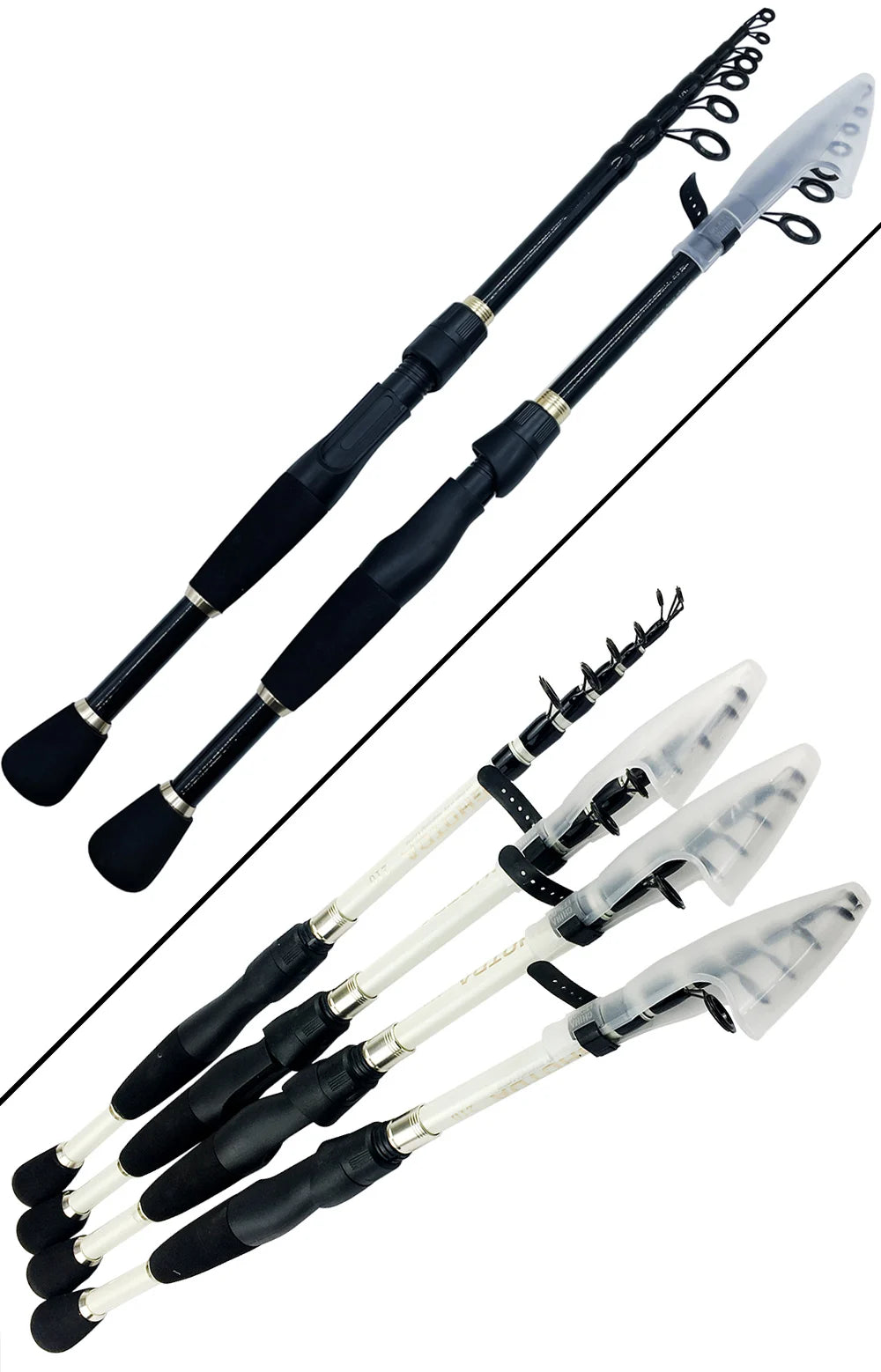 Combo Fishing Rod + Reel Ghotda 1.6-2.4M Telescopic High Speed Reel DC1000/2000/3000/4000Series