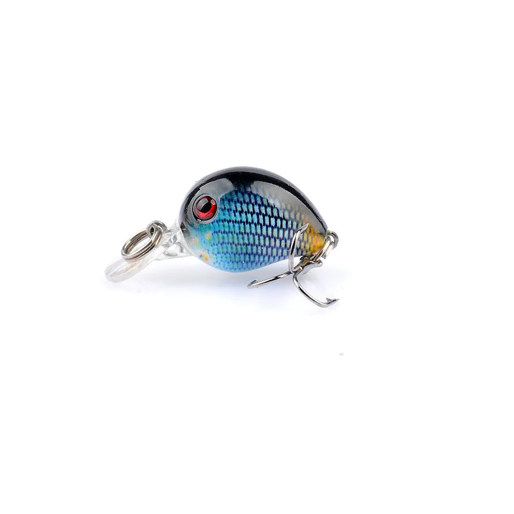 New Fishing Carp Wobbler CrankBait BKK Single Hook Rock Luya Laser Fake Lure Little Fat Man Floating Water 3.3CM/2G