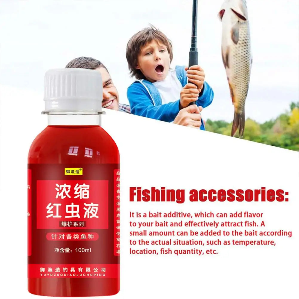 100ml Liquid Blood Worm Scent Fish Attractant Concentrated Fishing Additive Catfish Accessories Liquid Bait Red Perch Fish P4F7