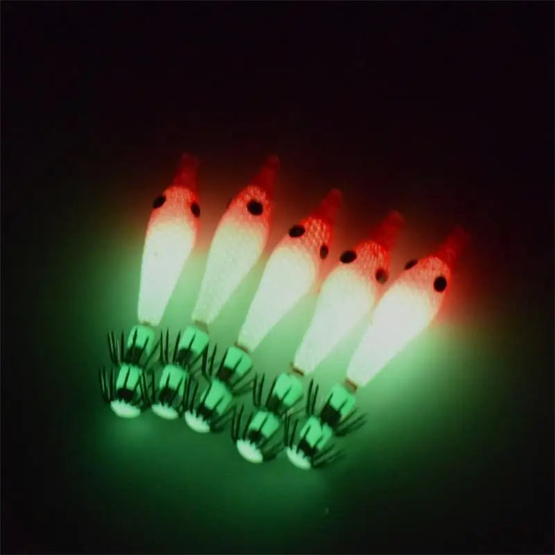 Glow Blowing Tube Fishing Hook Soft Squid Hook Glow Squid Hook Sea Fishing Biomimetic Bait. Night fishing