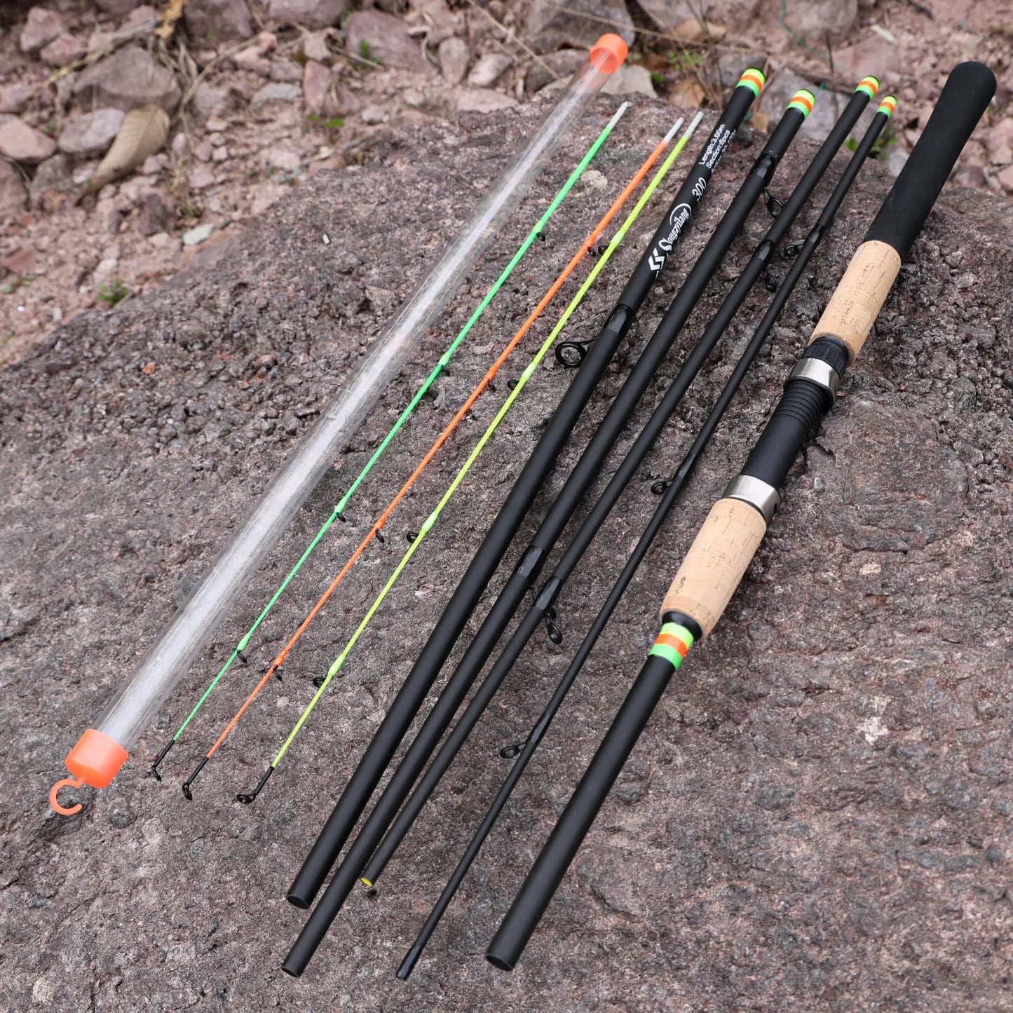 Sougayilang 3M Feeder Fishing Rod Cork Handle Carbon Fibre Spinning Fishing Rods L M H Power 30-120g Lure Weight Carp Pole Pesca