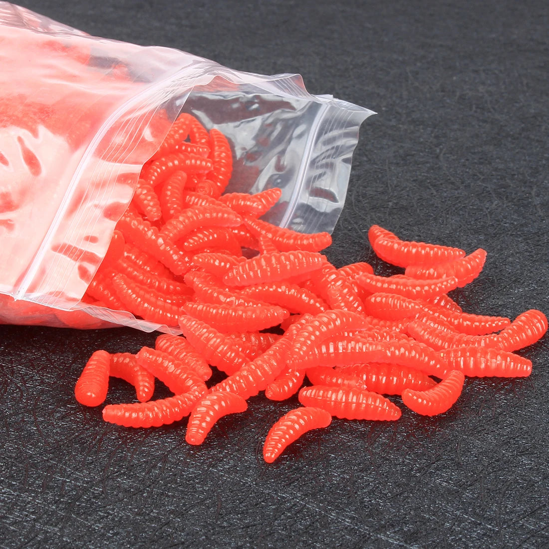 50pcs Lua Soft Bait Fake Breadworms Earthworms Red Worms Soft Worms Fake Worms Fishing Bait