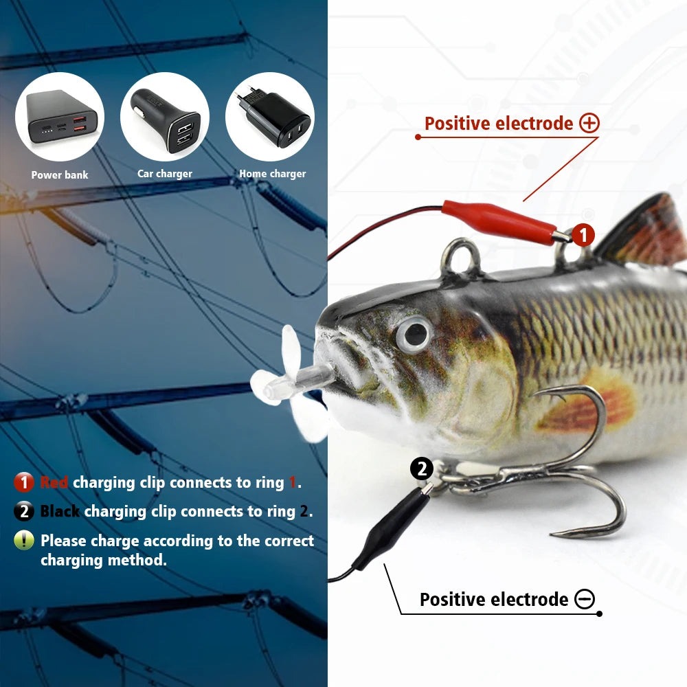 90mm mini Automatic Swimming Robotic Electric Fishing Lure Multi Jointed Bait Auto Swimbait USB LED Light Wobbler for pike