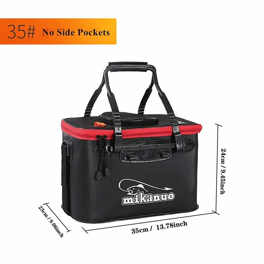 Portable Fishing Bag Collapsible Fishing Bucket Live Fish Box Camping Water Container Pan Basin Fishing Tackle Storage Bag