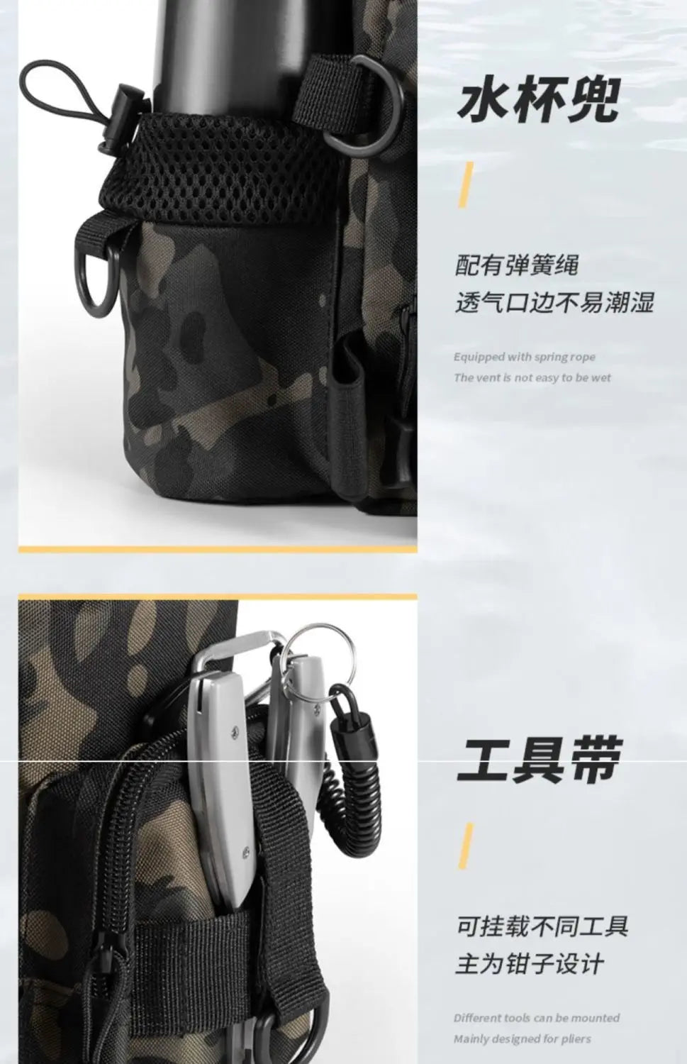 Fishing tackle, shoulder bag, storage bag, portable fishing rod holder, outdoor sports bag, flying fishing