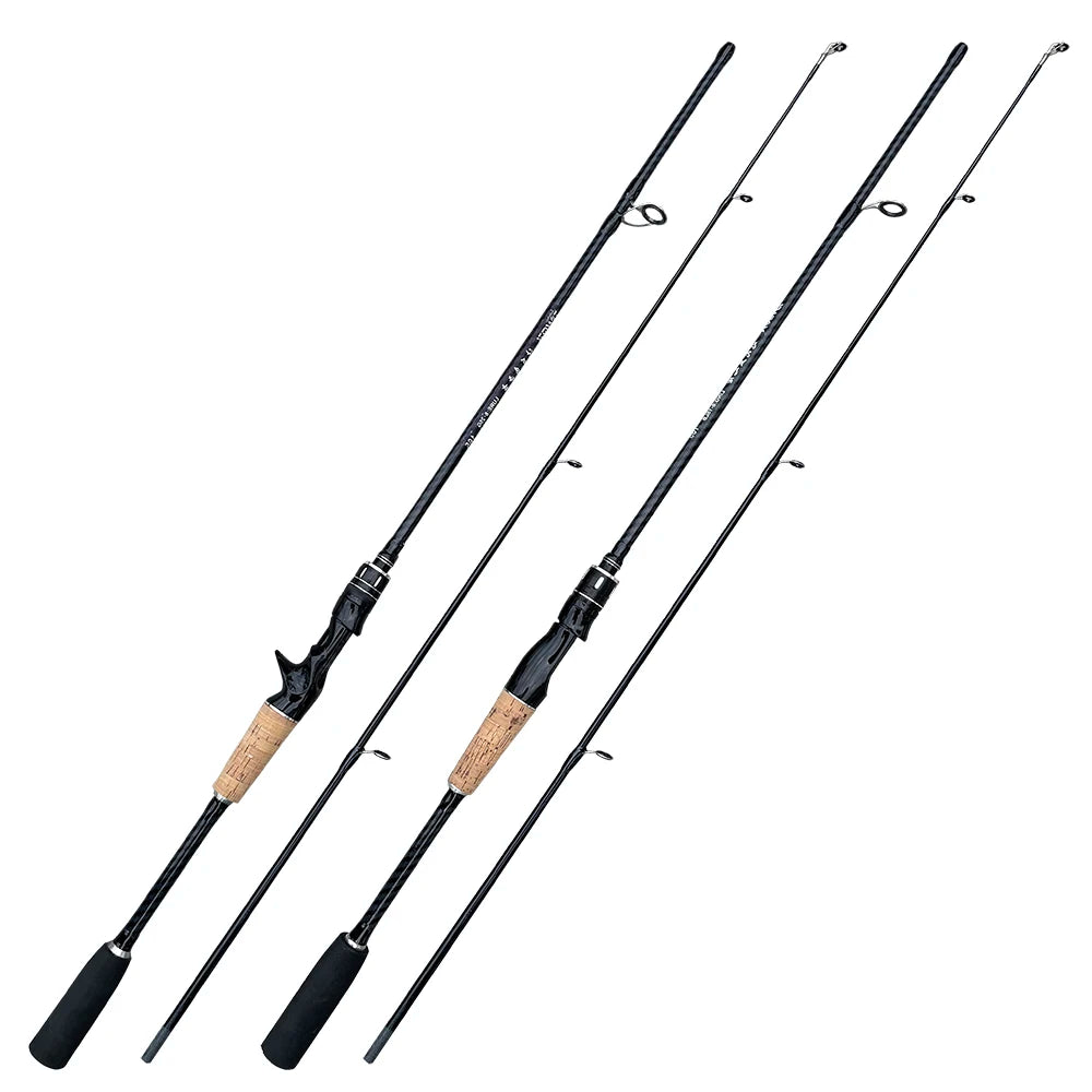 Jigging Bass Trout Fishing Rod, Hard and Fast Ultralight Lure Pole, 2 Sections 1.8m 1.65m Casting Spinning Rod