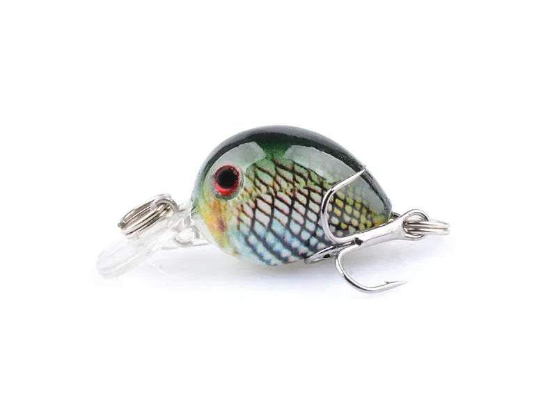 New Fishing Carp Wobbler CrankBait BKK Single Hook Rock Luya Laser Fake Lure Little Fat Man Floating Water 3.3CM/2G