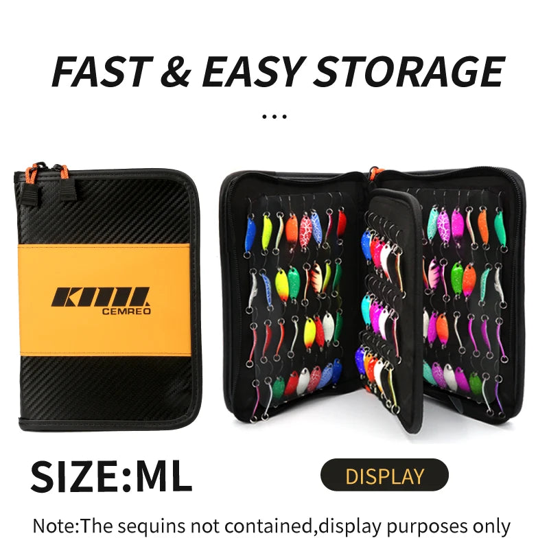 Large Capacity Lure Wallet Durable Spinner Bag Lure Storage Carrying Case Gitter Wallet Fishing Bag Fishing Accessories