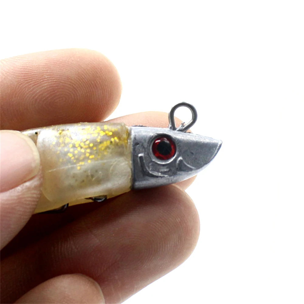 1PCS T-tail Rockvibe Soft Bait 10cm 15.5g Artificial Worm 3D Fish Eye Wobbler Bait for Jig Head Predator for Perch Fishing Lure