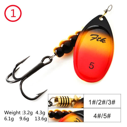 FTK 1PC Spinner Bait 3.2g 4.3g 6.1g 9.6g 13.6g Spinner Bait Spoon Fishing Bass Lure With Treble Hook Tackle High Quality