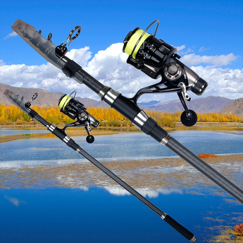 PHISHGER Telescopic Surf Spinning Rod 3.6/4.2/4.5/5.0/5.3m Power80-150g 30T Carbon Travel Surfcasting Shore Casting Fishing Pole