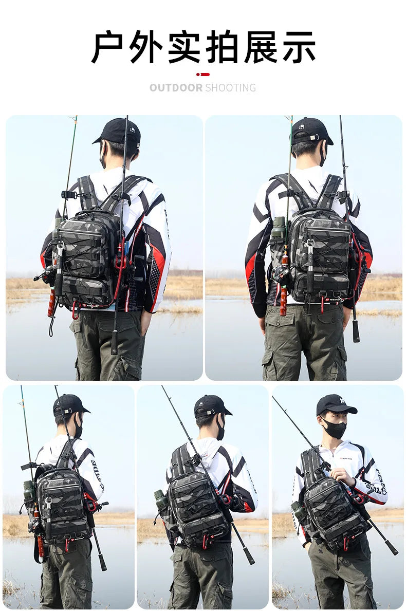 Luya Bag Double Shoulder Single Shoulder Back Waterproof Multi-functional Fishing Outdoor Equipment Fishing Gear Bag