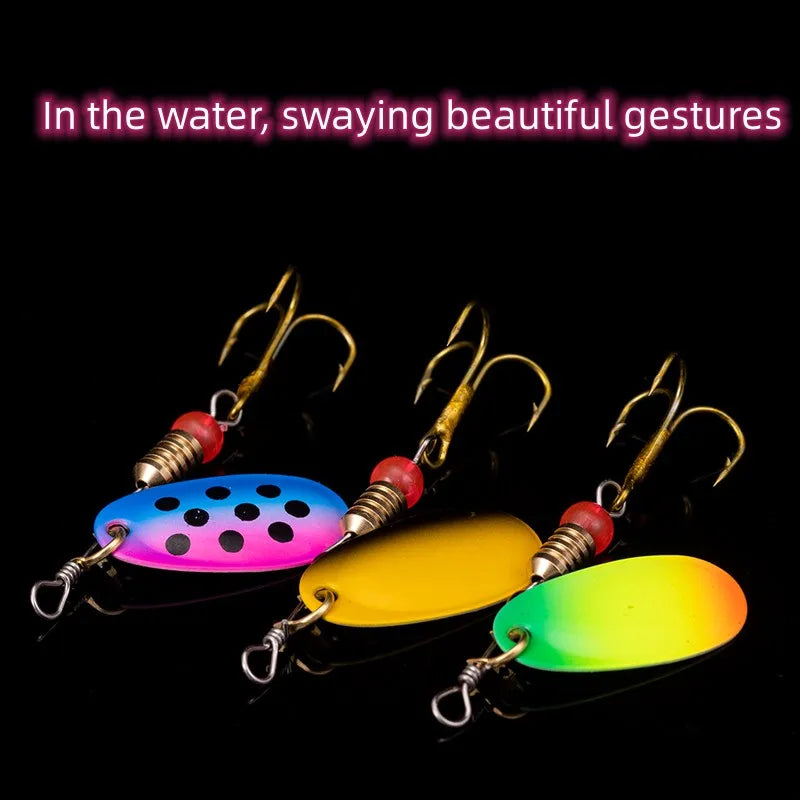 10pcs Fishing Lure Metal Spoon Spinner Spoonbait Crankbaits Fishing Wobblers Pike Crochet Kit Artificial Bait with Tackle Boxes