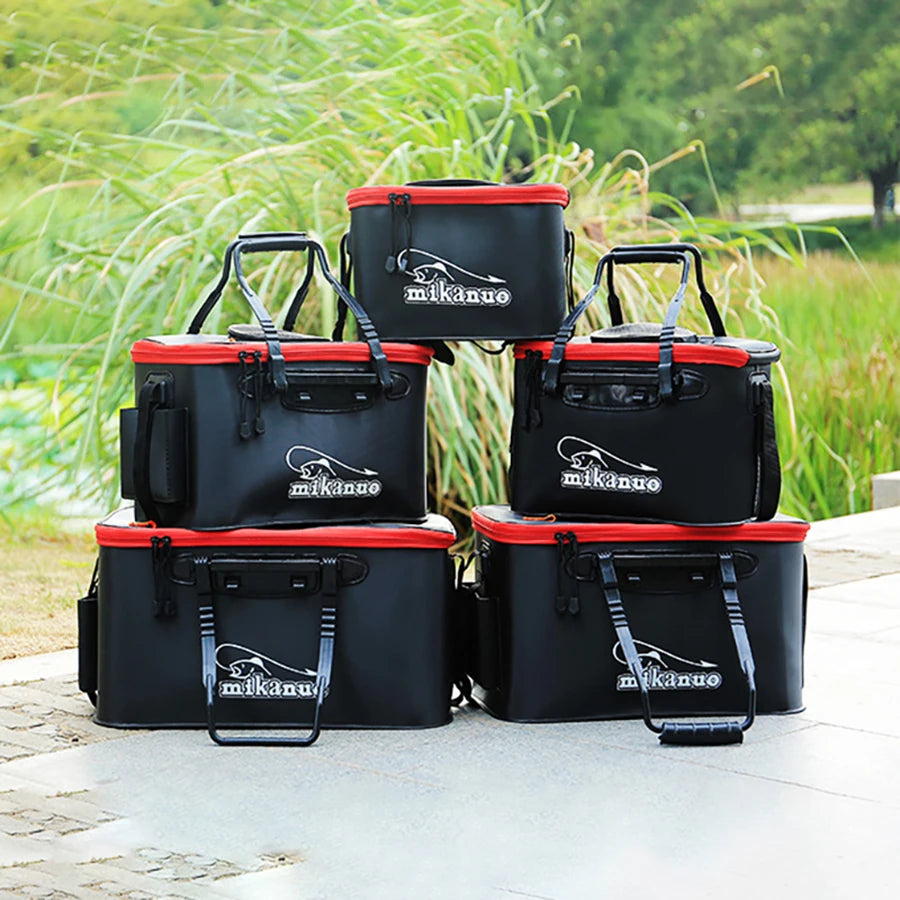 Portable Fishing Bag Collapsible Fishing Bucket Live Fish Box Camping Water Container Pan Basin Fishing Tackle Storage Bag