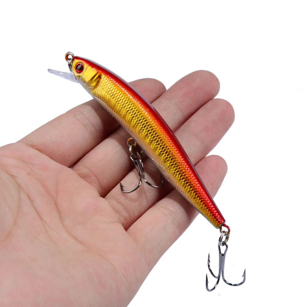 1Pcs Minnow Fishing Lure 95mm 8g Floating Hard Bait Wobbler Jig Bait Crankbait Carp Striped bass Pesca Fishing tackle SwimBait